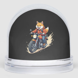 Lustiges T-Shirt, Shiba Inu, Motorrad, Hund, Puppe Schneekugeln