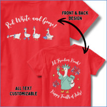 Lustiges T-Shirt zum vierten Juli in Rot, Weiß und