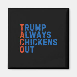 Lustiges Taco Meme Trump kneift immer beim Zolltar Magnet