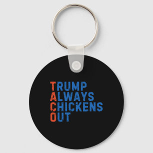 Lustiges Taco Meme Trump kneift immer beim Zolltar Schlüsselanhänger