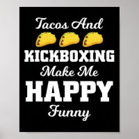 Lustiges Taco-Shirt Tacos und Kickboxing Sport T-S