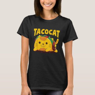 Lustiges Tacocat rückwärts geschrieben Cat Taco Me T-Shirt