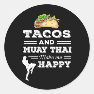 Lustiges Tacos und Muay Thai Liebhaber-Geschenk Ka Runder Aufkleber