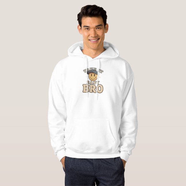 Lustiges "Take It Easy Bro" Smiley-Gesicht Hoodie (Vorne ganz)