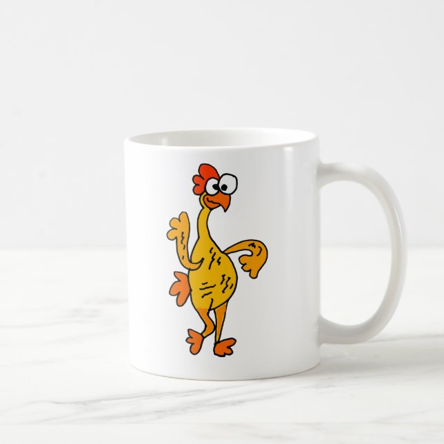Lustiges Tanzen-Gummi-Huhn Tasse (Rechts)