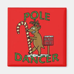 Lustiges Tänzer-Weihnachtsren-Wortspiel Magnet