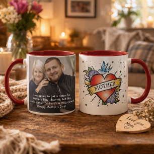 Lustiges Tattoo Personalisiertes Muttertagsfoto Tasse
