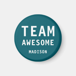 Lustiges Team Awesome Dunkles Türkis Personalisier Magnet