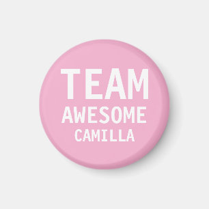 Lustiges Team Awesome Lila Personalisierter Name K Magnet
