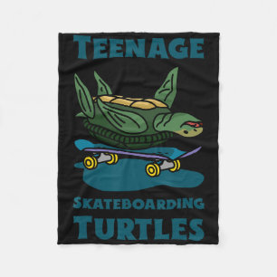 Lustiges Teenager-Skateboarding-Schildkröten-Shirt Fleecedecke
