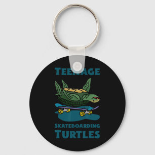 Lustiges Teenager-Skateboarding-Schildkröten-Shirt Schlüsselanhänger