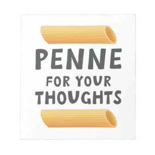 Lustiges Teigwaren-Wortspiel Notizblock