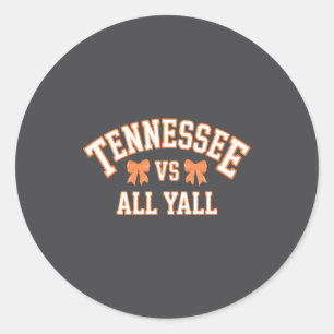 Lustiges Tennessee -vs- All Yall, Knoxville Tn Ora Runder Aufkleber
