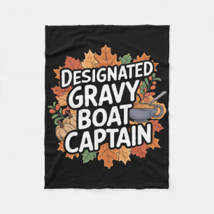 Lustiges Thanksgiving-Essen - Gravy-Boot-Kapitän Fleecedecke
