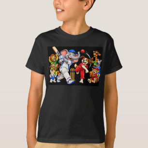 Lustiges Tier-Cricket-Team - Elefant schlägt Hund  T-Shirt