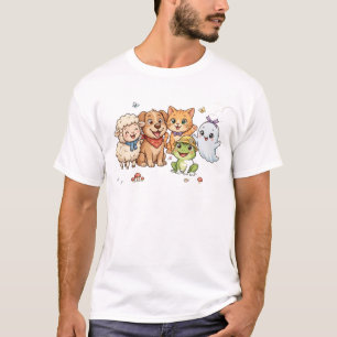 Lustiges Tier-Gang-Shirt   Süßes Schaf Hund Katze  T-Shirt