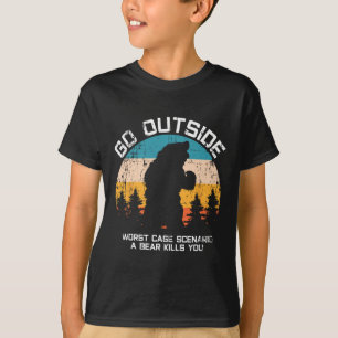 Lustiges Tier geht nach draußen und wird von Bär g T-Shirt