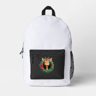 Lustiges Tier-Giraffe-Meme-Gesicht Festive Weihnac Bedruckter Rucksack