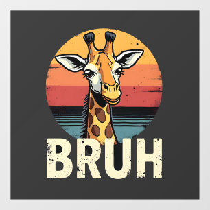 Lustiges Tier-Giraffe-Meme-Gesicht Festive Weihnac Fensteraufkleber