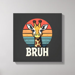 Lustiges Tier-Giraffe-Meme-Gesicht Festive Weihnac Leinwanddruck
