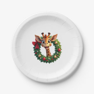 Lustiges Tier-Giraffe-Meme-Gesicht Festive Weihnac Pappteller