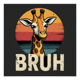 Lustiges Tier-Giraffe-Meme-Gesicht Festive Weihnac Poster
