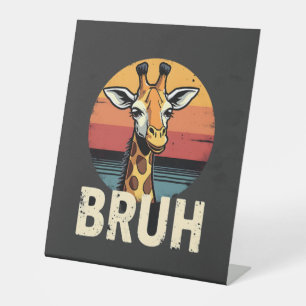 Lustiges Tier-Giraffe-Meme-Gesicht Festive Weihnac Sockelschild
