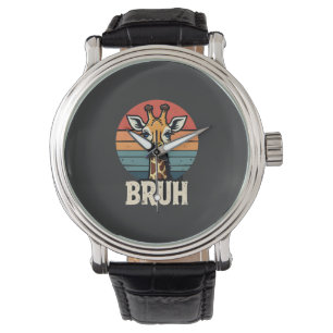 Lustiges Tier Giraffe Meme Gesicht Festliches Xmas Armbanduhr