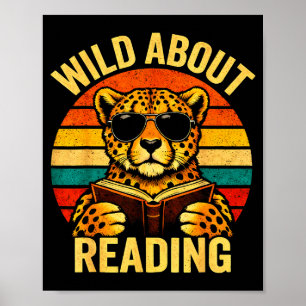Lustiges Tier Meme wild über das Lesen Gepard Buch Poster