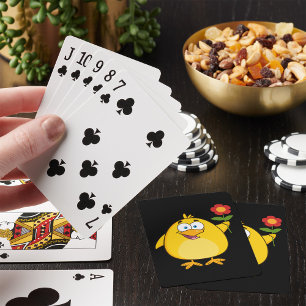 Lustiges Tier mit Blume in der Hand Spielkarten
