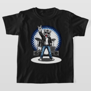 Lustiges Tier-Musik-Geschenk Cooler Tiger Rocktä T-Shirt