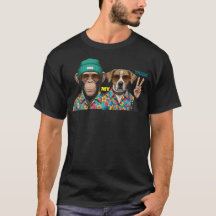 Lustiges Tierfreunde T-Shirt | Cooler Affe Hund