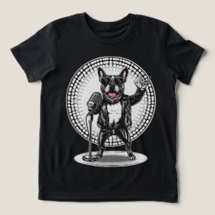 Lustiges Tiergeschenk Cooler Hund Rockstar Tri-Blend Shirt