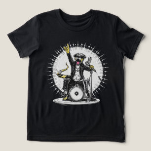 Lustiges Tiergeschenk Cooler Hund Rockstar Tri-Blend Shirt