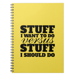 Lustiges To-Do-Liste Notizbuch Gelb Notizblock