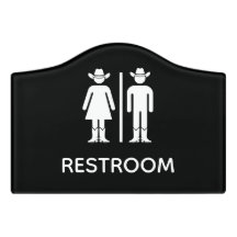 Lustiges Toilettenschild Rancher Cowboy Badezimmer