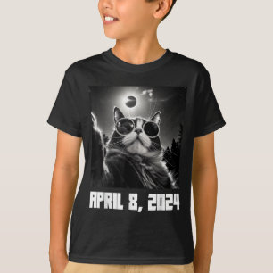 Lustiges totales Sonnenfinsternis-Katzen-Selfie T-Shirt