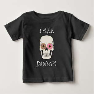 Lustiges Totenkopf-Design mit Donuts Baby T-shirt