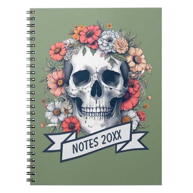 Lustiges Totenkopf-Notizbuch Notizblock (Vorderseite)
