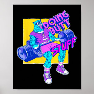 Lustiges Treiben Workout Bodybuilding Fitness Gym Poster