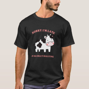 Lustiges trödelndes Babykuh-Kalb Bauernhof Mädchen T-Shirt