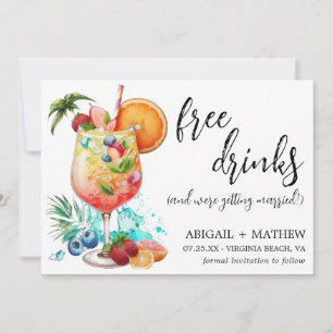 Lustiges Tropical Drink Cocktail Trend Foto Hochze Save The Date