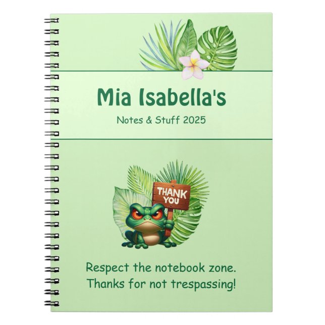 Lustiges tropisches Frosch-Notizbuch - Anpassbar  Notizblock (Vorderseite)