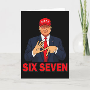 Lustiges Trump 67 Meme Kostüm Six Seven Weihnachte Karte