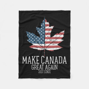 Lustiges Trump Amerikanische Flagge Mach Kanada wi Fleecedecke