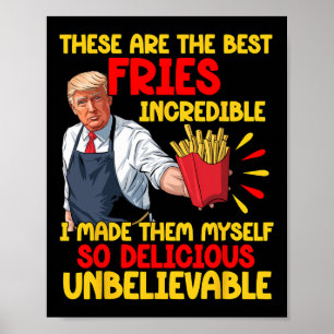 Lustiges Trump Fast Food Humor Pommes Frites Wahl Poster