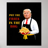 Lustiges Trump Fast Food Steckt Die Pommes In Den