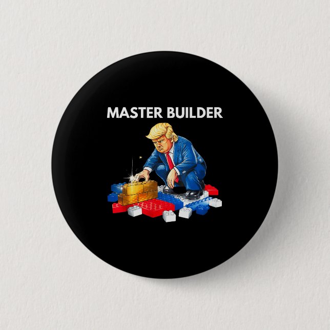 Lustiges Trump Master Builder Bausteine Geschenk  Button (Vorderseite)