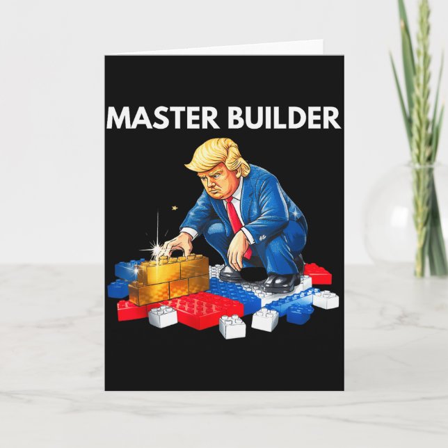 Lustiges Trump Master Builder Bausteine Geschenk  Karte (Vorderseite)