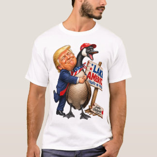 Lustiges Trump-umarmendes-Gans-See-Amerika-Politik T-Shirt